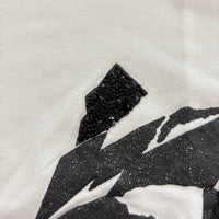 SI-HO SUP プリント フリル袖 スパンコール ビーズ ラメ 蜂 SC-515 半袖Ｔシャツ カットソー ホワイト ブラック レディース シーホースプ【中古】5-0617S△