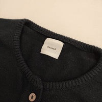 Gauze# クルーネック コットン カーディガン ネイビー レディース ガーゼ【中古】5-0911M∞