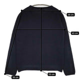 Gauze# クルーネック コットン カーディガン ネイビー レディース ガーゼ【中古】5-0911M∞