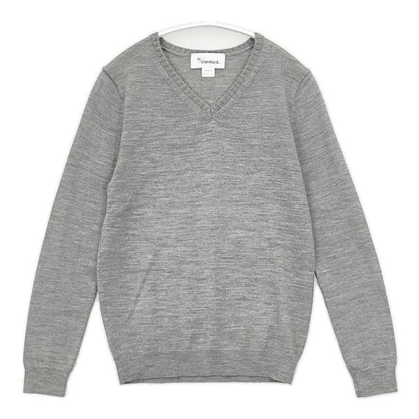 H/standard Vネック ウール セーター ニット グレー レディース アッシュスタンダード【中古】5-1026T∞