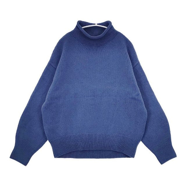 23区 MY STANDARD ロールネック カシミヤ混 羊毛 kr23 bw2503 セーター ニット ブルー レディース 23区【中古】5-1101T∞