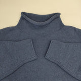 23区 MY STANDARD ロールネック カシミヤ混 羊毛 kr23 bw2503 セーター ニット ブルー レディース 23区【中古】5-1101T∞