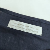 NATURAL LAUNDRY ボートネック リネン 麻100％ 753T-03 ブラウス シャツ ネイビー レディース ナチュラルランドリー【中古】5-0617S△