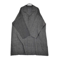 babaghuri J0533FB353 コットン チェック インド製 チュニック オープンカラーシャツ ブラック ホワイト レディース ババグーリ【中古】5-0805M♪