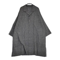 babaghuri J0533FB353 コットン チェック インド製 チュニック オープンカラーシャツ ブラック ホワイト レディース ババグーリ【中古】5-0805M♪