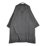 babaghuri J0533FB353 コットン チェック インド製 チュニック オープンカラーシャツ ブラック ホワイト レディース ババグーリ【中古】5-0805M♪