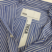TICCA ワイドシルエット 0221401009 TBBS-009 コットン ストライプ 長袖シャツ ブルー ホワイト レディース ティッカ【中古】5-0911M∞