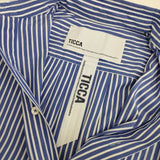 TICCA ワイドシルエット 0221401009 TBBS-009 コットン ストライプ 長袖シャツ ブルー ホワイト レディース ティッカ【中古】5-0911M∞