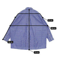TICCA ワイドシルエット 0221401009 TBBS-009 コットン ストライプ 長袖シャツ ブルー ホワイト レディース ティッカ【中古】5-0911M∞