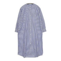 Midi-umi ストライプ シャツワンピ ワンピース ホワイト ブルー レディース ミディウミ【中古】5-0911M∞