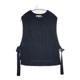 23区 【洗える】コットンストレッチリリヤーン ニットベスト ベスト 23SS ネイビー レディース 23区【中古】5-0911M∞