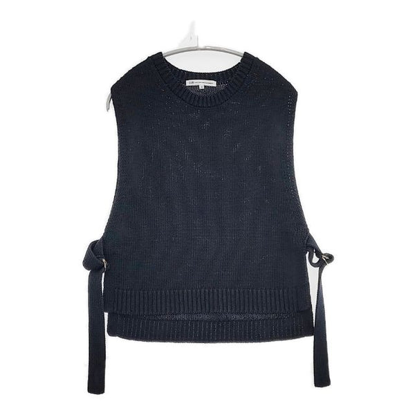 23区 【洗える】コットンストレッチリリヤーン ニットベスト ベスト 23SS ネイビー レディース 23区【中古】5-0911M∞