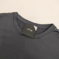 ATON スピンロングスリーブドレス サイドスリット コットン ワンピース チャコールグレー レディース エイトン【中古】5-0911M∞