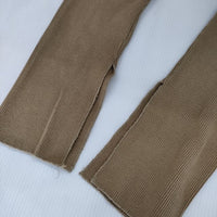 AURALEE HIGH GAUGE RIB SLIT TIGHTS A00T01TE リブタイツ パンツ レギンス ベージュ レディース オーラリー【中古】5-0911G∞