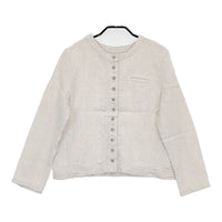 Lisette LT-19E026 リネン ノーカラージャケット ホワイト レディース リゼッタ【中古】5-0805M♪