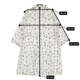 Caliner シャツワンピ 花柄 インド製 リボン チュニック ワンピース ホワイト ネイビー レディース カリネ【中古】5-0805M♪