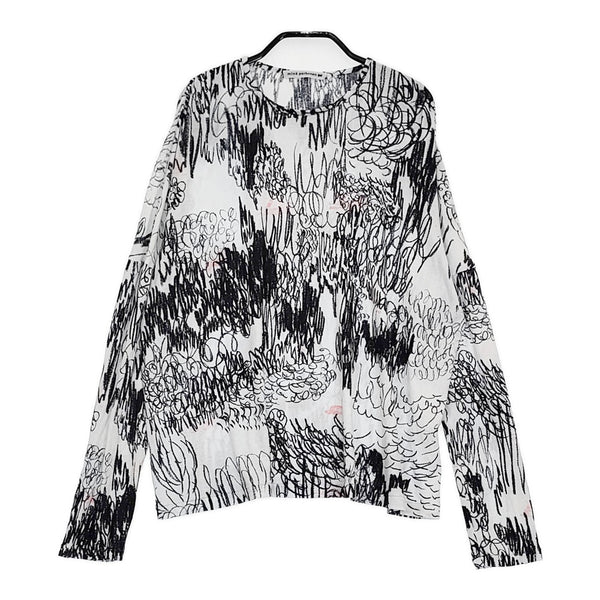 mina perhonen cache-cache 定価30800円 aca8942 36 長袖Tシャツ カットソー 24AW ホワイト ブラック レディース ミナペルホネン【中古】5-0514M♪