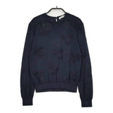 mina perhonen flower shadow 定価50600円 ads8983 サイズ38 コットン ニット 25SS ネイビー レディース ミナペルホネン【中古】5-0514M♪