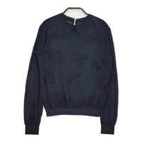 mina perhonen flower shadow 定価50600円 ads8983 サイズ38 コットン ニット 25SS ネイビー レディース ミナペルホネン【中古】5-0514M♪
