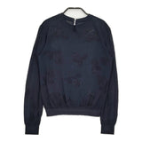 mina perhonen flower shadow 定価50600円 ads8983 サイズ38 コットン ニット 25SS ネイビー レディース ミナペルホネン【中古】5-0514M♪