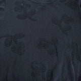 mina perhonen flower shadow 定価50600円 ads8983 サイズ38 コットン ニット 25SS ネイビー レディース ミナペルホネン【中古】5-0514M♪