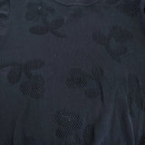 mina perhonen flower shadow 定価50600円 ads8983 サイズ38 コットン ニット 25SS ネイビー レディース ミナペルホネン【中古】5-0514M♪