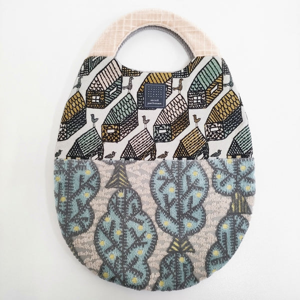 mina perhonen 未使用品 piece egg bag エッグバッグ pi0308 トートバッグ ピンク グレー レディース ミナペルホネン【中古】5-0514T♪
