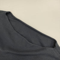 mon sakata 切りっぱワイドT コットン 長袖Ｔシャツ カットソー ロンＴ ネイビー レディース モンサカタ【中古】5-0726M∞