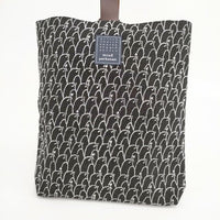 mina perhonen ys9934 puisto bag lintu 刺繍 リネン トートバッグ ネイビー ホワイト レディース ミナペルホネン【中古】5-0802G∞