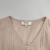 Sea New York インド製 刺繍 ギャザーワンピース rs19-38 レースドレス ワンピース ピンクベージュ レディース シー ニューヨーク【中古】5-0726M∞