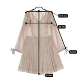 Sea New York インド製 刺繍 ギャザーワンピース rs19-38 レースドレス ワンピース ピンクベージュ レディース シー ニューヨーク【中古】5-0726M∞