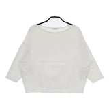 IENA ボートネック コットンストレッチ 長袖Ｔシャツ カットソー ロンＴ ホワイト レディース イエナ【中古】5-0726M∞