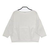 IENA ボートネック コットンストレッチ 長袖Ｔシャツ カットソー ロンＴ ホワイト レディース イエナ【中古】5-0726M∞