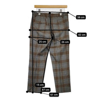 IENA ウールチェック テーパードパンツ センタープレススラックス パンツ グレー レディース イエナ【中古】5-0814T∞