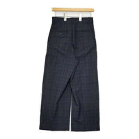 adam et Rope GAS-3638-B チェック センタープレススラックス パンツ ネイビー レディース アダムエロペ【中古】5-0726G∞