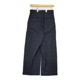 adam et Rope GAS-3638-B チェック センタープレススラックス パンツ ネイビー レディース アダムエロペ【中古】5-0726G∞