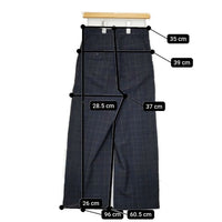 adam et Rope GAS-3638-B チェック センタープレススラックス パンツ ネイビー レディース アダムエロペ【中古】5-0726G∞