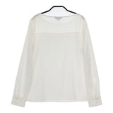 BOSCH 長袖 切替 ポリエステルプルオーバー ブラウス シャツ オフホワイト レディース ボッシュ【中古】5-0726M∞