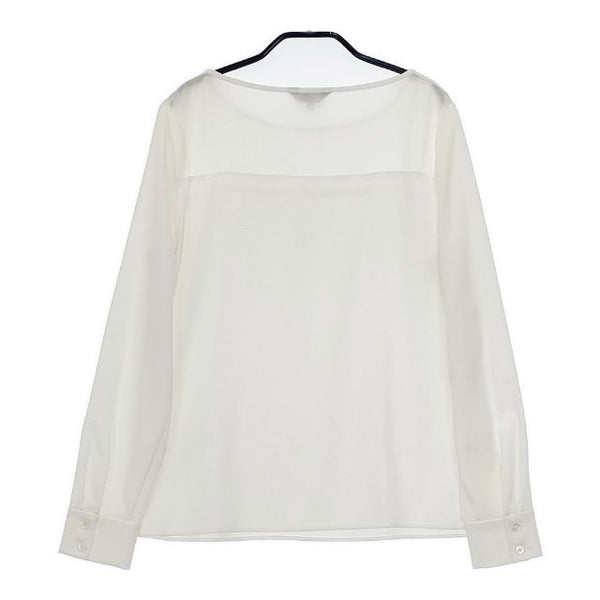 BOSCH 長袖 切替 ポリエステルプルオーバー ブラウス シャツ オフホワイト レディース ボッシュ【中古】5-0726M∞