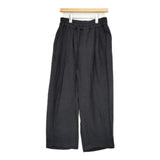 si si si comfort　ラミーリネン タイ パンツ ブラック レディース スースースー【中古】5-0921T∞