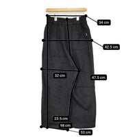 si si si comfort　ラミーリネン タイ パンツ ブラック レディース スースースー【中古】5-0921T∞