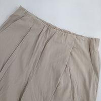 evam eva narrow tuck pants E221T022 定価20900円 コットン イージー パンツ ベージュ レディース エヴァムエヴァ【中古】5-0830G∞