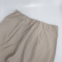 evam eva narrow tuck pants E221T022 定価20900円 コットン イージー パンツ ベージュ レディース エヴァムエヴァ【中古】5-0830G∞