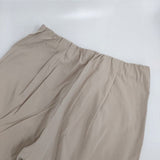 evam eva narrow tuck pants E221T022 定価20900円 コットン イージー パンツ ベージュ レディース エヴァムエヴァ【中古】5-0830G∞