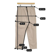 evam eva narrow tuck pants E221T022 定価20900円 コットン イージー パンツ ベージュ レディース エヴァムエヴァ【中古】5-0830G∞