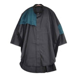 POLS プリーツシャツ 定価28600円 ロング ブラウス シャツ ブラック レディース ポルス MARUMAN 丸萬【中古】5-1106M∞