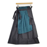 POLS プリーツスカート 定価30800円 ロングスカート ブラック グリーン レディース ポルス MARUMAN 丸萬【中古】5-1106M∞