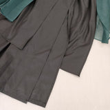 POLS プリーツスカート 定価30800円 ロングスカート ブラック グリーン レディース ポルス MARUMAN 丸萬【中古】5-1106M∞