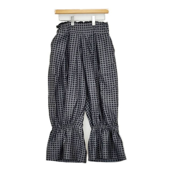 ennhut エンハット enn hut ワイドタックパンツ 格子柄 パンツ グレー ブラック レディース【中古】5-0726G∞
