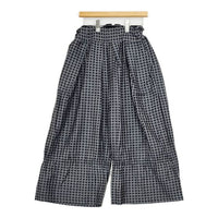 ennhut エンハット enn hut ワイドタックパンツ 格子柄 パンツ グレー ブラック レディース【中古】5-0726G∞